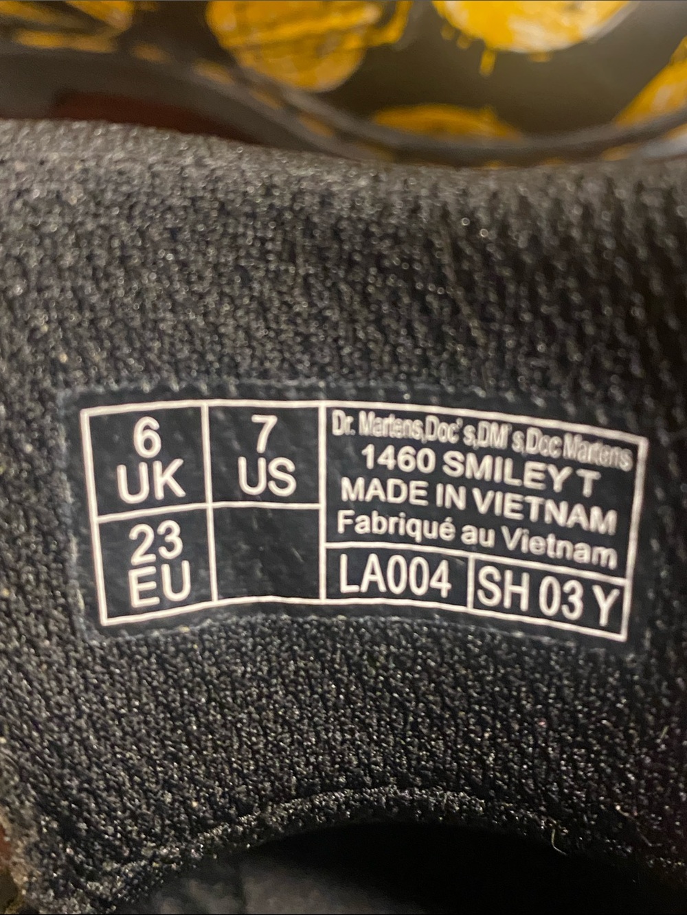 Dr. Martens 1460 x Smiley T 8-Eye Black  Combat Ankle Boots Size 7 - Picture 6 of 9